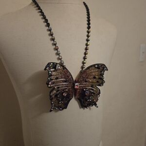 ​Betsey Johnson HUGE Oversized Butterfly Statement Necklace - Glitz & Glam